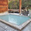 An outdoor bath at Hige no Ie inn